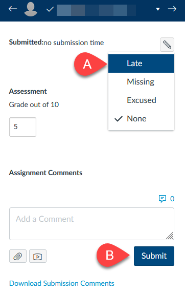 Edit pencil icon drops down to show the four options