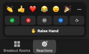reactions button options
