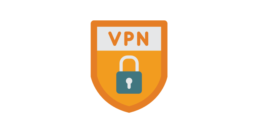 Icon of an orange shield with a gray lock on it and the letters VPN. cons created by Smashicons - Flaticon