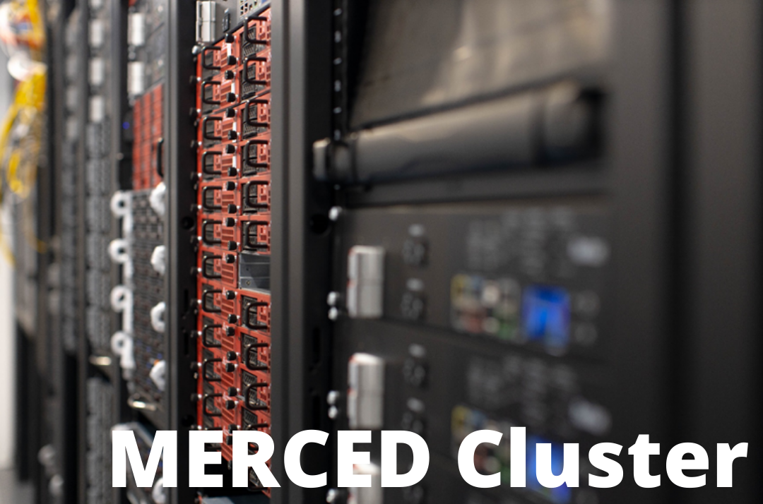 An image of 2096 core Linux processors with the caption "Merced Cluster"