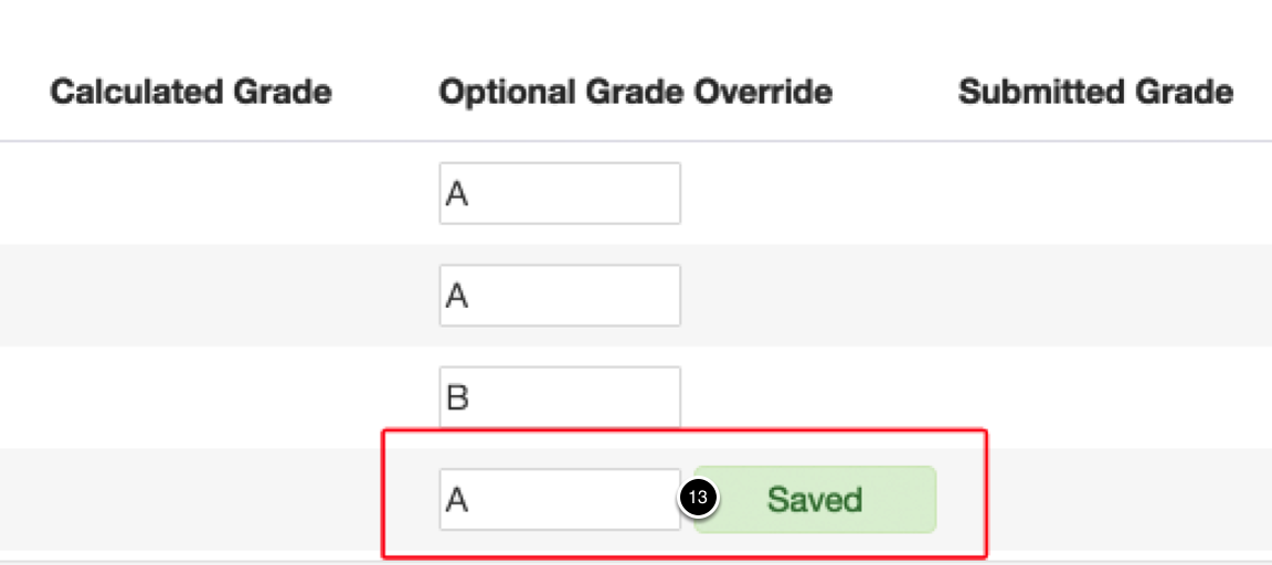 Saved Optional Grade Override