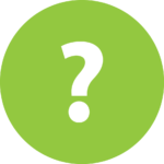 Green circle with question mark. Designates section "Report a Problem"
