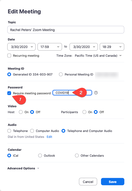 How to select the option of starting a breakout room in an advanced type of Zoom meeting