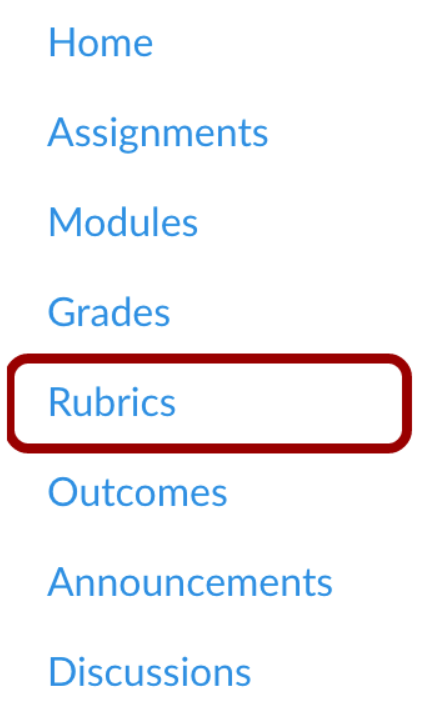 course navigation showing new rubrics item above outcomes item