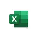 Icon for Microsoft Excel - a spreadsheet program that features calculation, graphic tools, pivot tables, and more