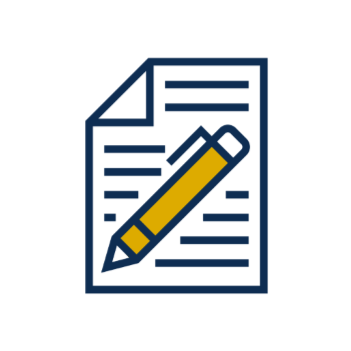 Pen on top of paper icon