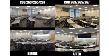 COB 1 rooms 263, 265, and 267 before and after the update