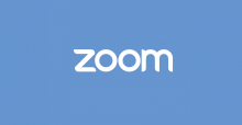 Zoom White on Blue Logo